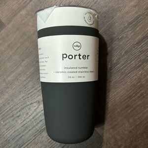 NWT Porter Insulated Tumbler 20 oz Ceramic Coated Stainless Steel Color Charcoal